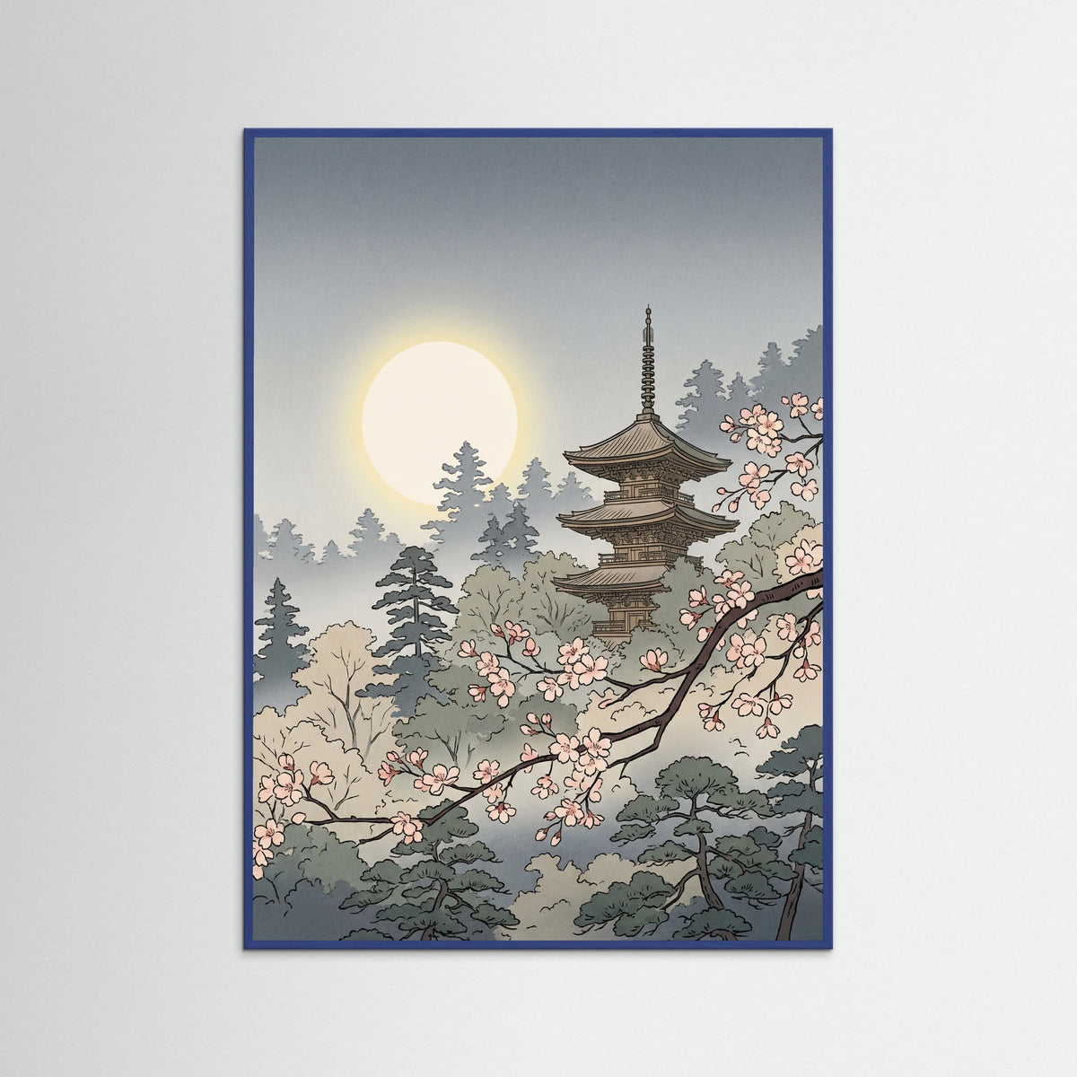 Blue Wood Serene River Dawn