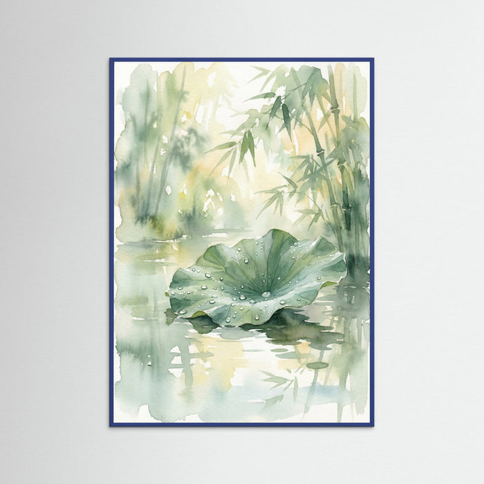 Blue Wood Serene Water Lilies