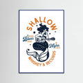 Blue Wood Shallow Whiskey & Records Dive Bar Music Mermaid Poster