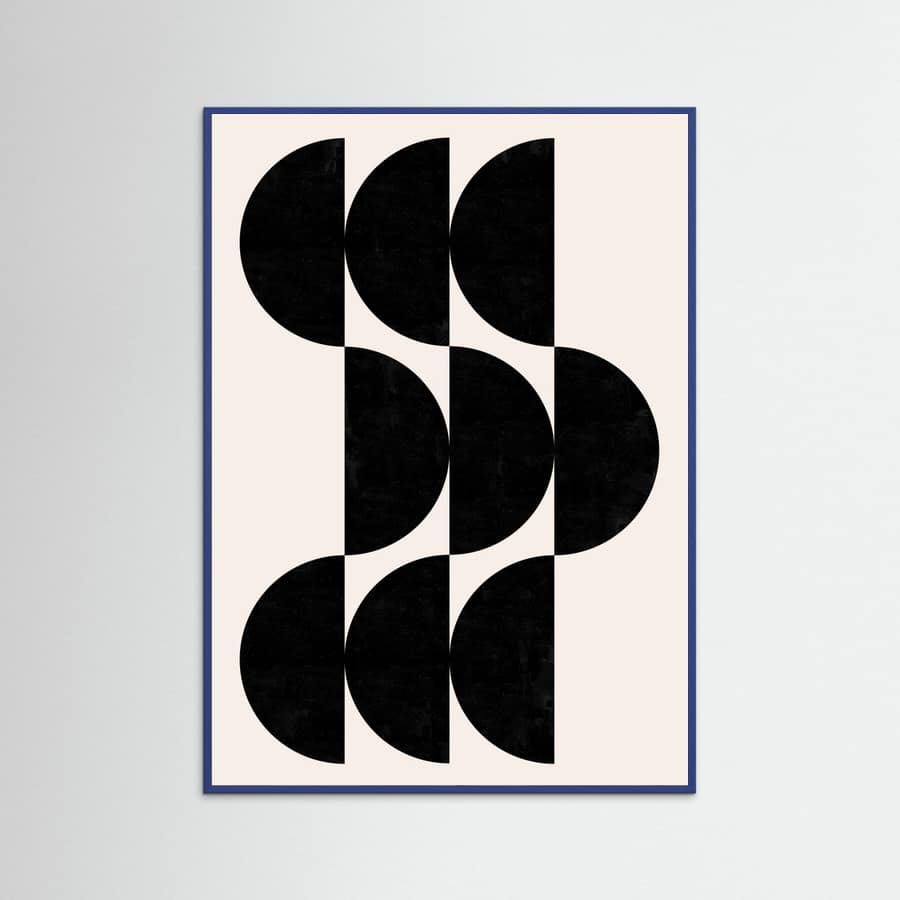 Blue Wood Shape By Cats and Dotz 30 X 42 Inches Textured Black Poster
