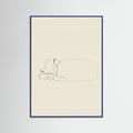 Blue Wood Slumbering Feline Grace