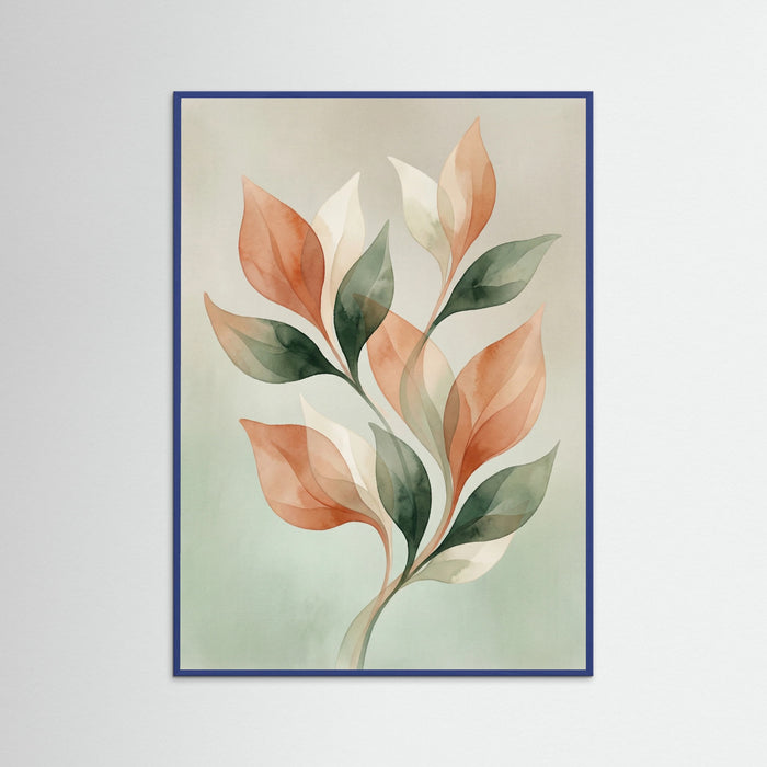 Blue Wood Soft Floral Abstraction