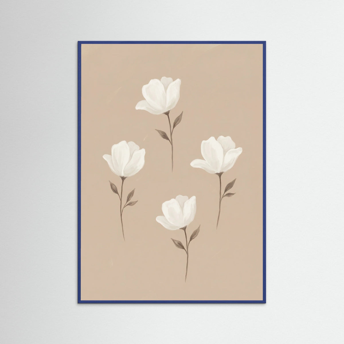 Blue Wood Soft Floral Arrangement Beige