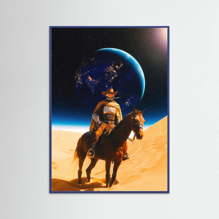Blue Wood Space Cyborg Poster