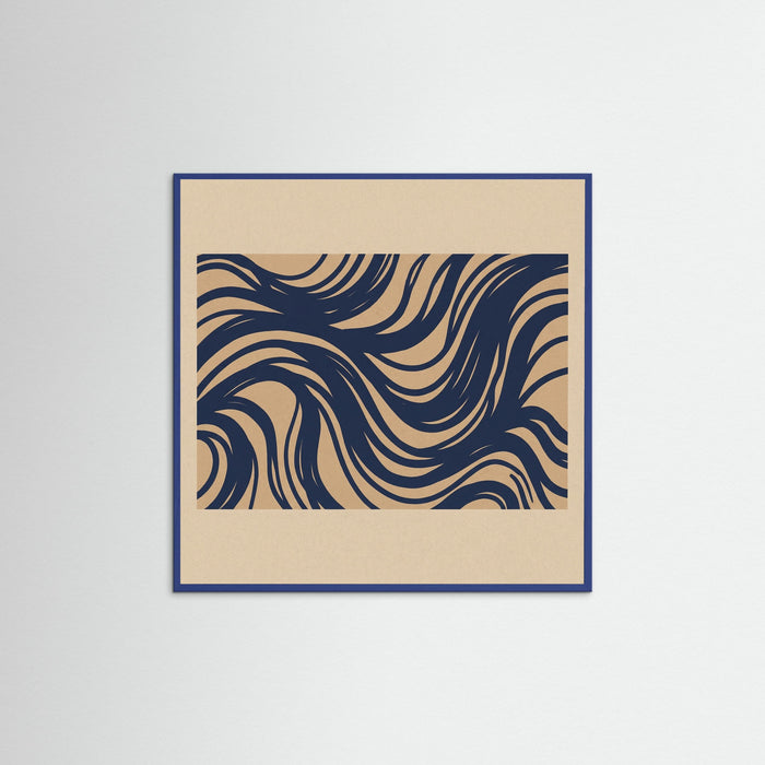 Blue Wood Square Abstract Currents
