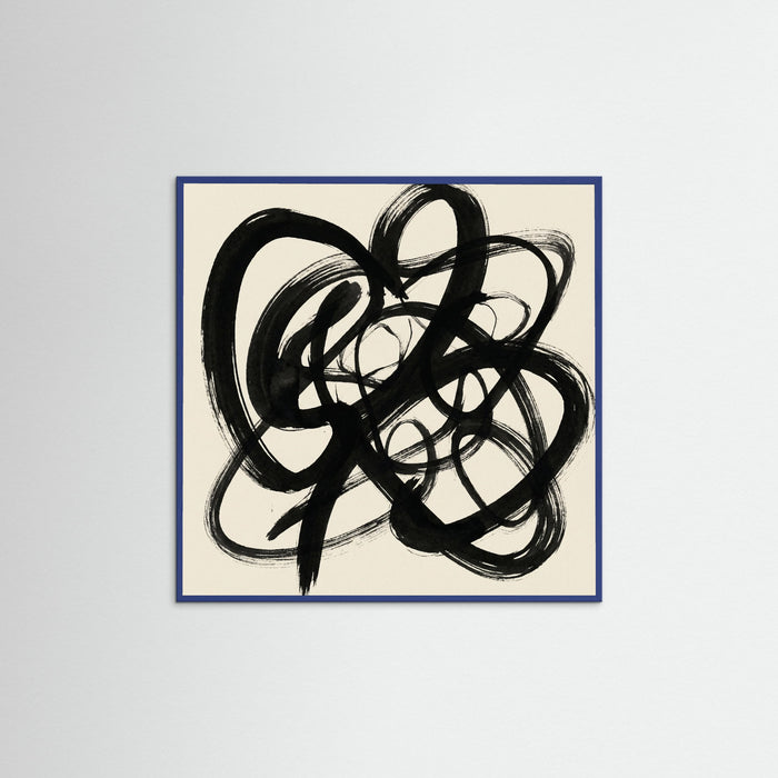 Blue Wood Square Abstract Gestures