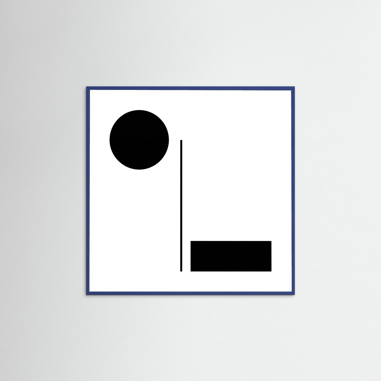 Blue Wood Square Art Print Beige