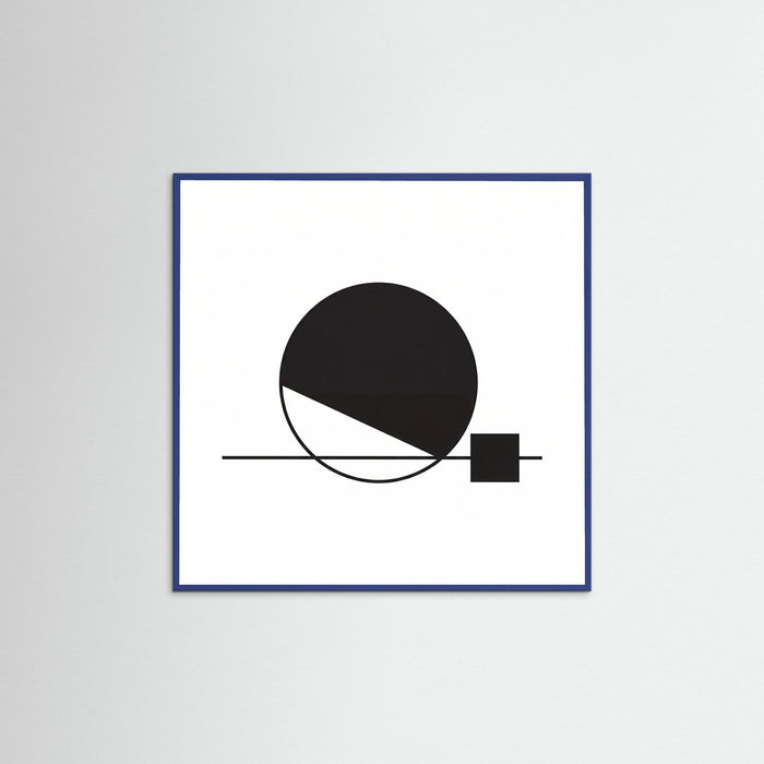 Blue Wood Square Art Print Beige