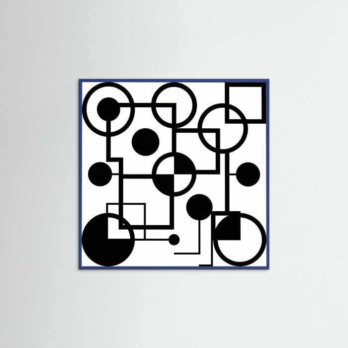 Blue Wood Square Art Print Beige
