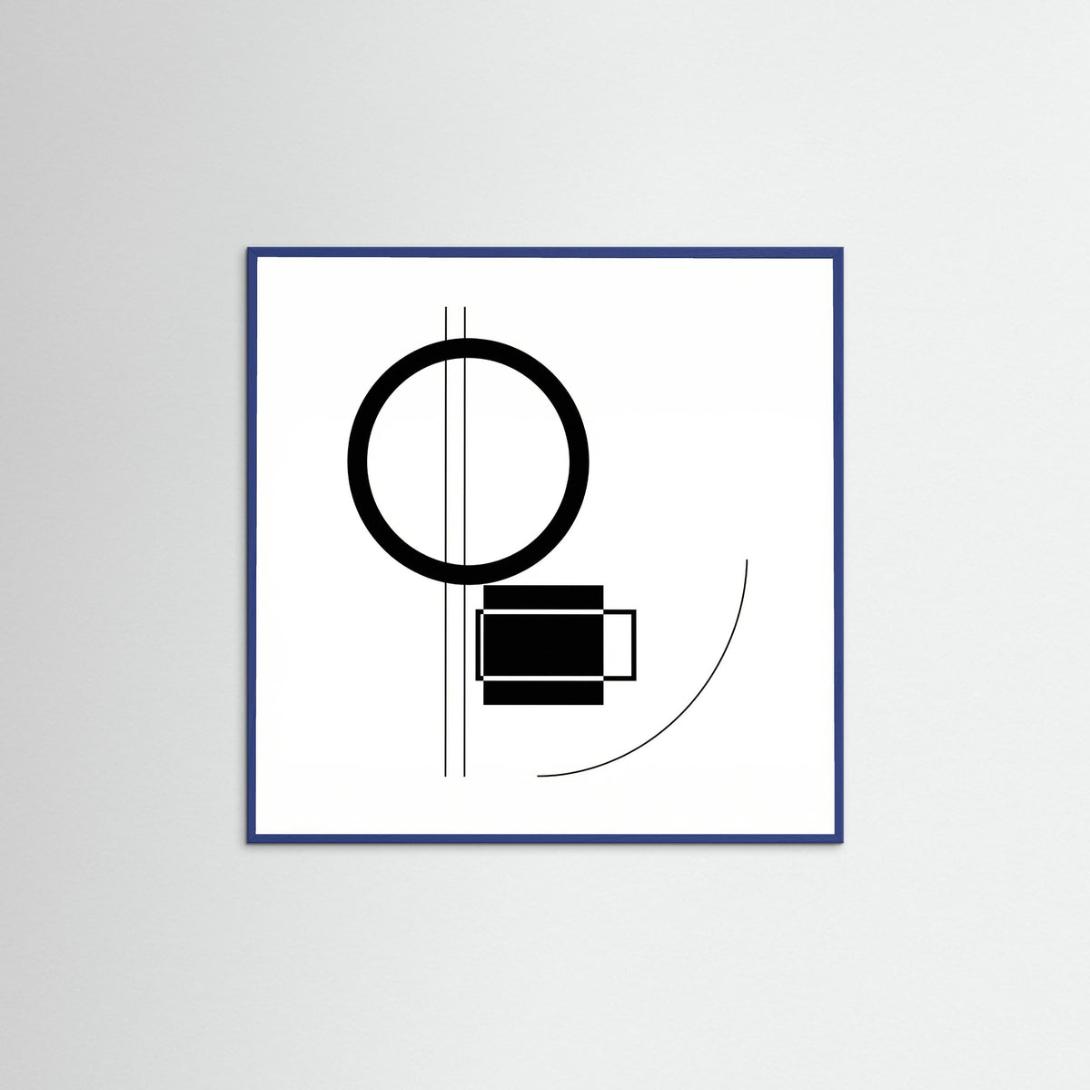 Blue Wood Square Art Print Beige