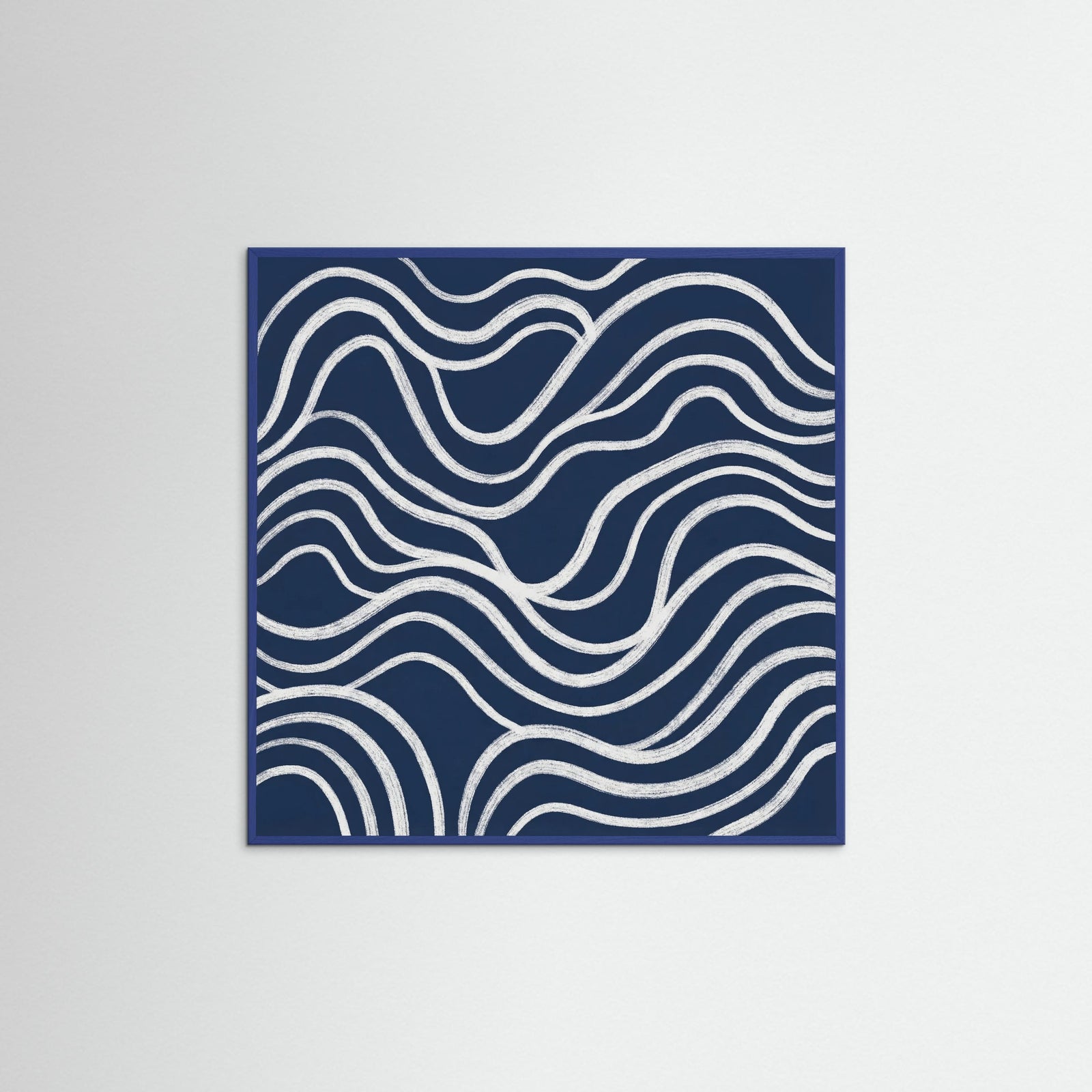 Blue Wood Square Blue Contours