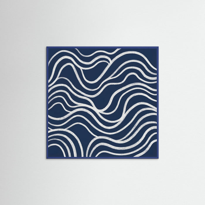 Blue Wood Square Blue Contours