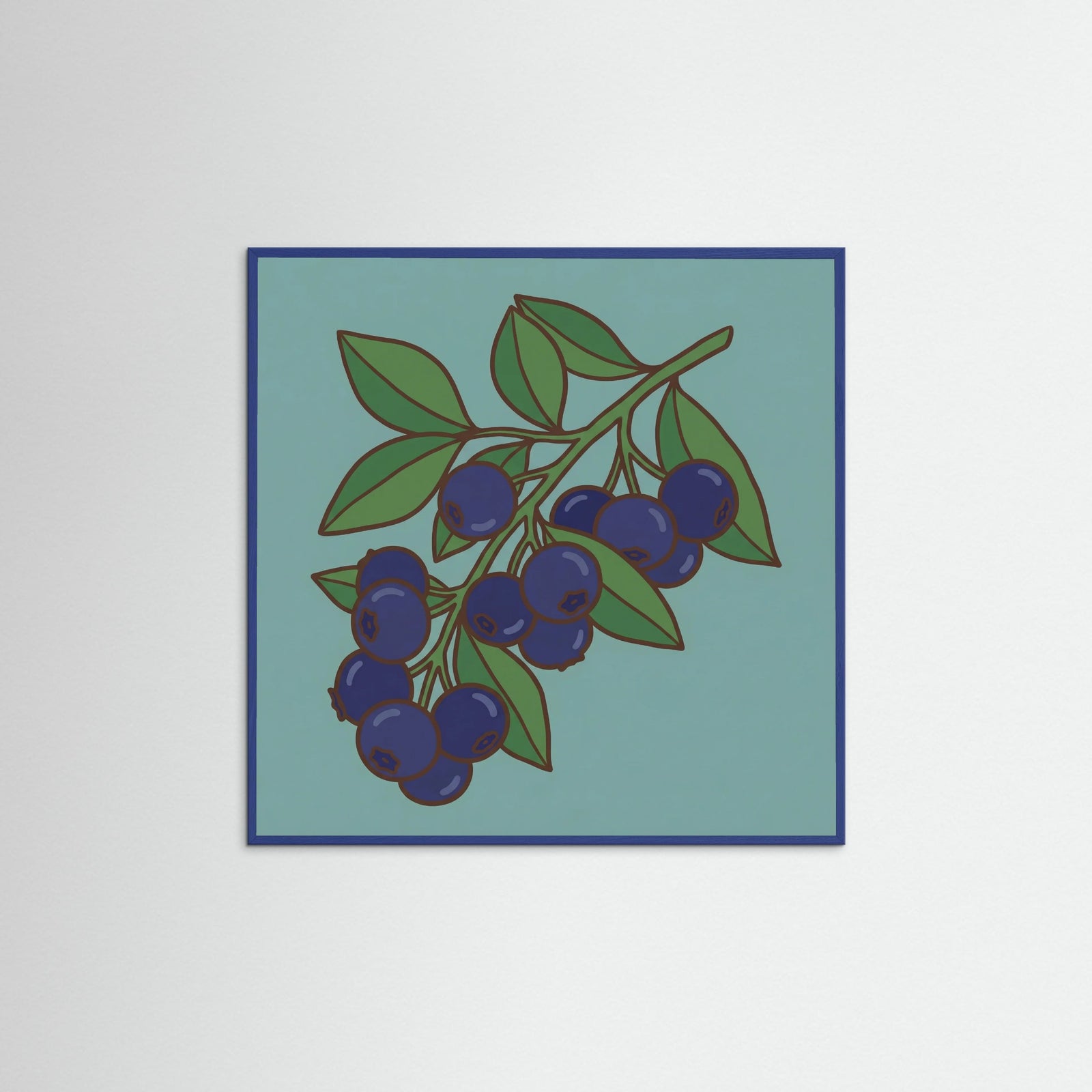 Blue Wood Square Crimson Bloom Pot