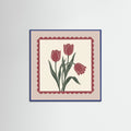 Blue Wood Square Crimson Bloom