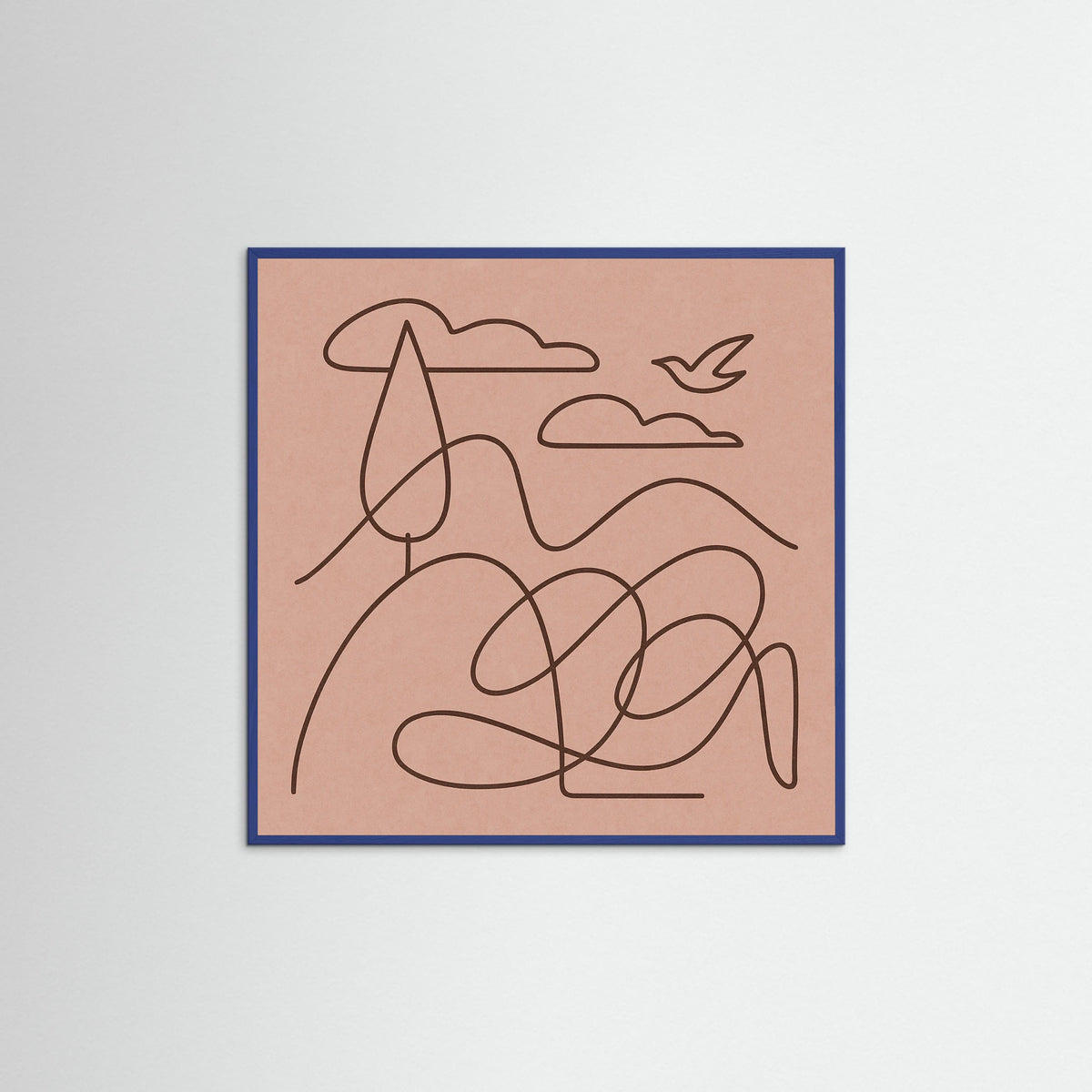 Blue Wood Square Curved Whispers