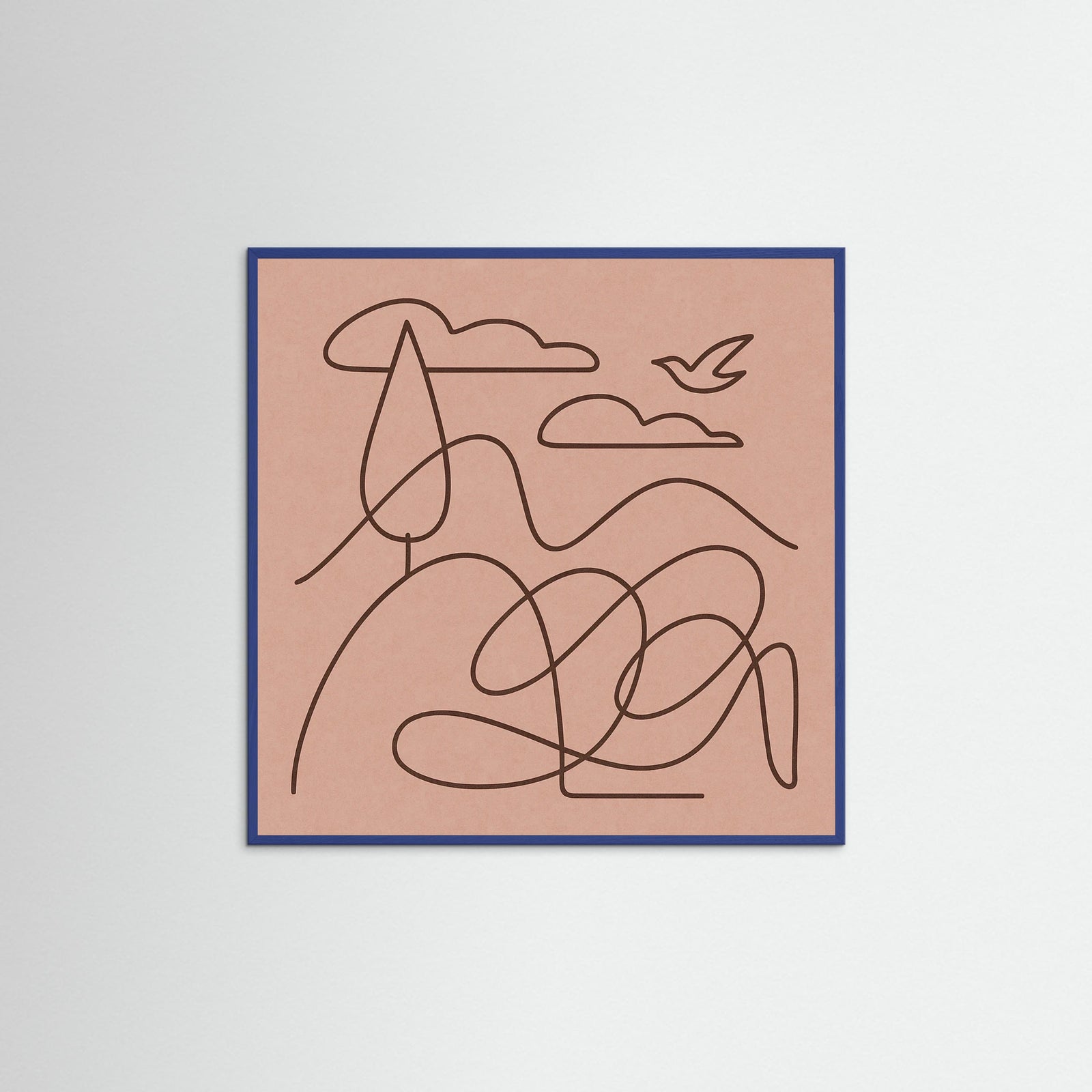 Blue Wood Square Curved Whispers