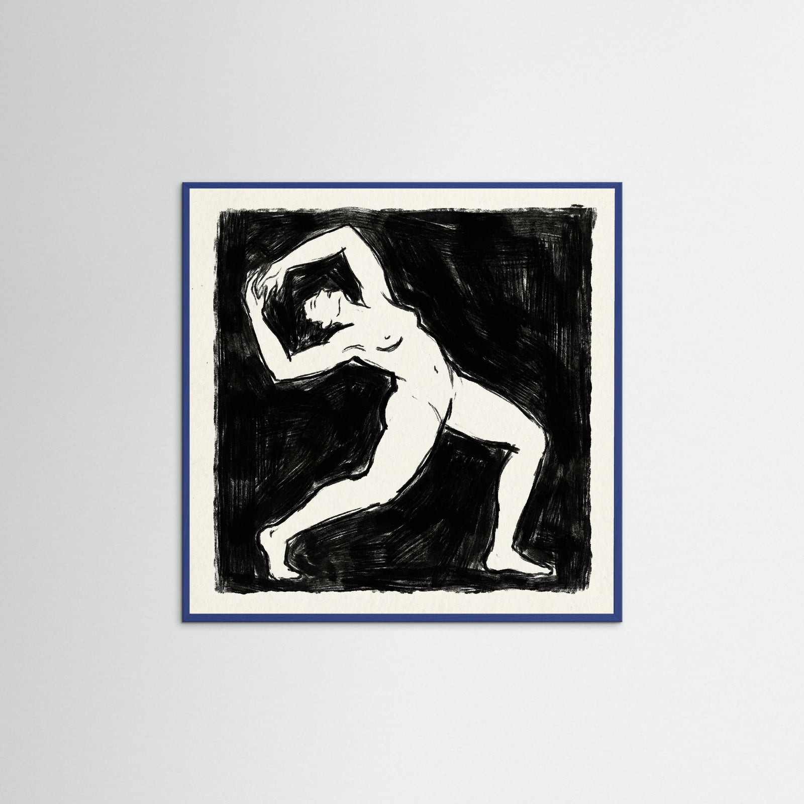 Blue Wood Square Dark Confrontation