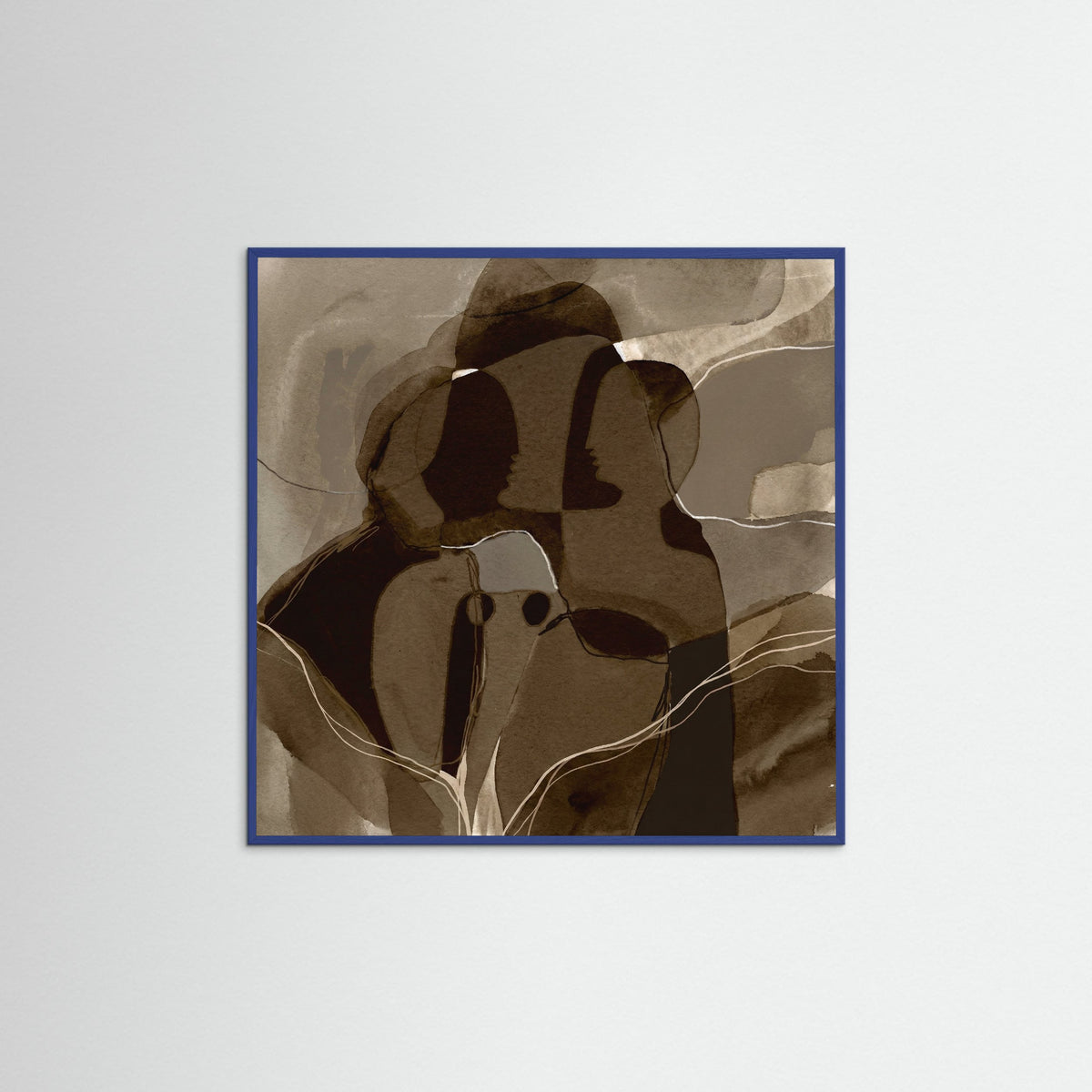 Blue Wood Square Earthen Silhouettes