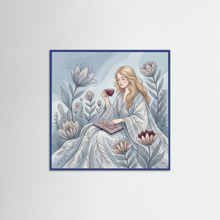 Blue Wood Square Elegant Reverie