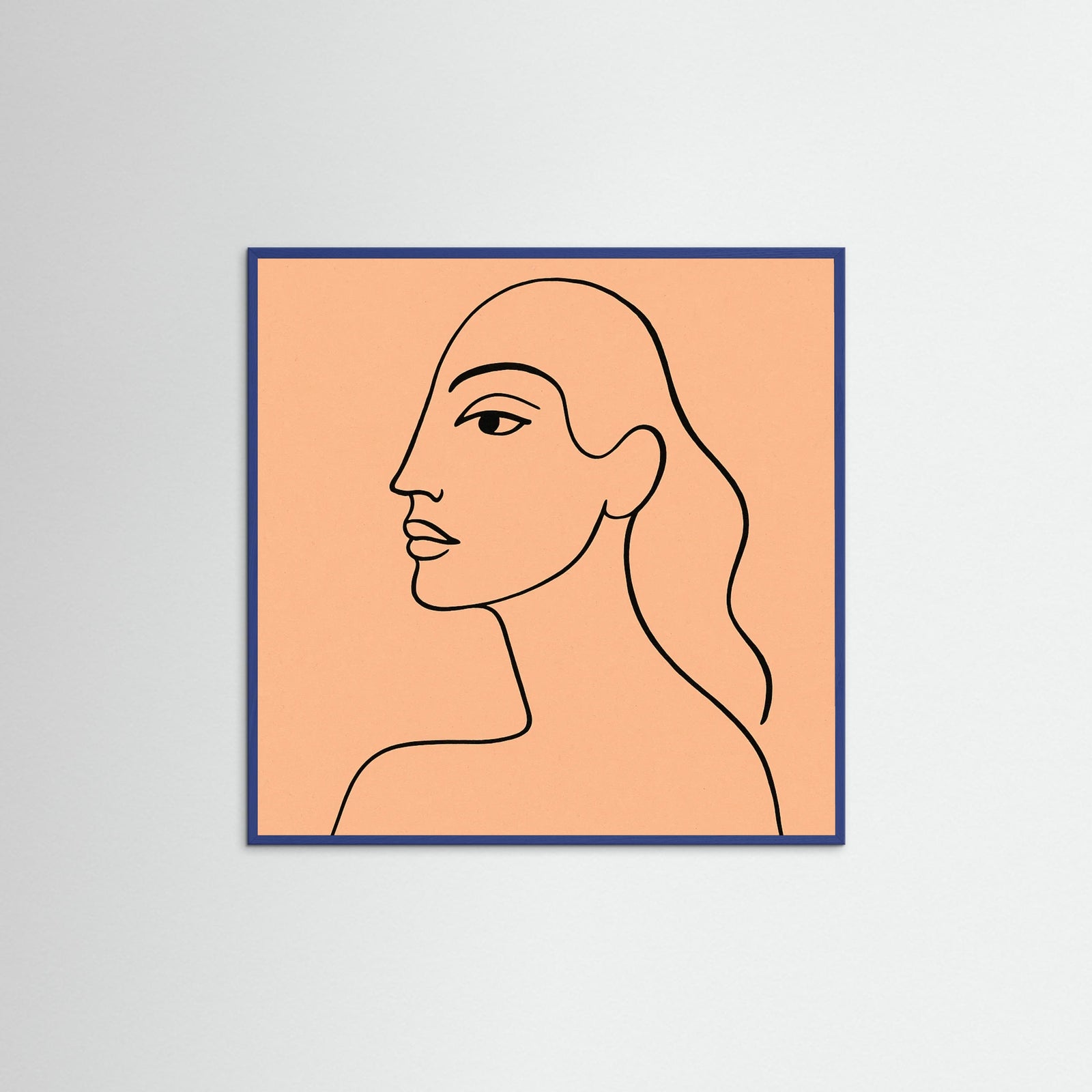 Blue Wood Square Elegant Silhouette