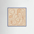 Blue Wood Square Entwined Faces