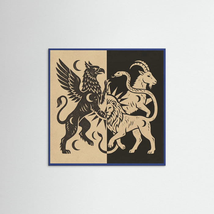 Blue Wood Square Equine Duality