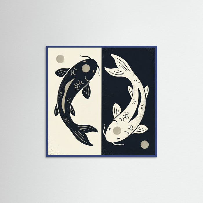 Blue Wood Square Feline Embrace