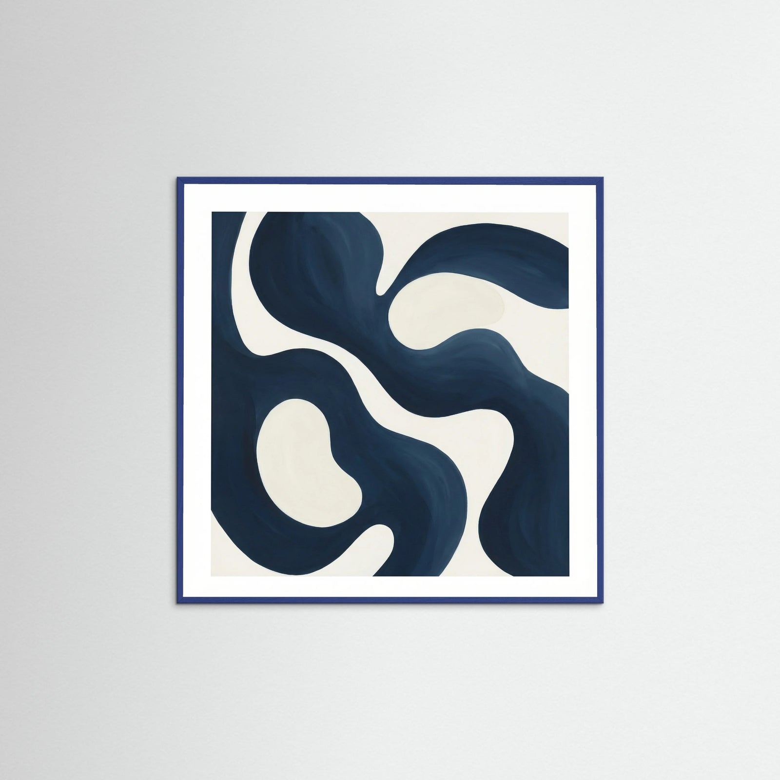 Blue Wood Square Fluid Abstraction