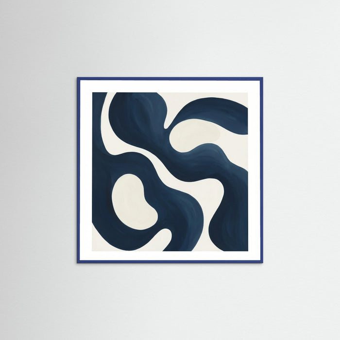 Blue Wood Square Fluid Abstraction