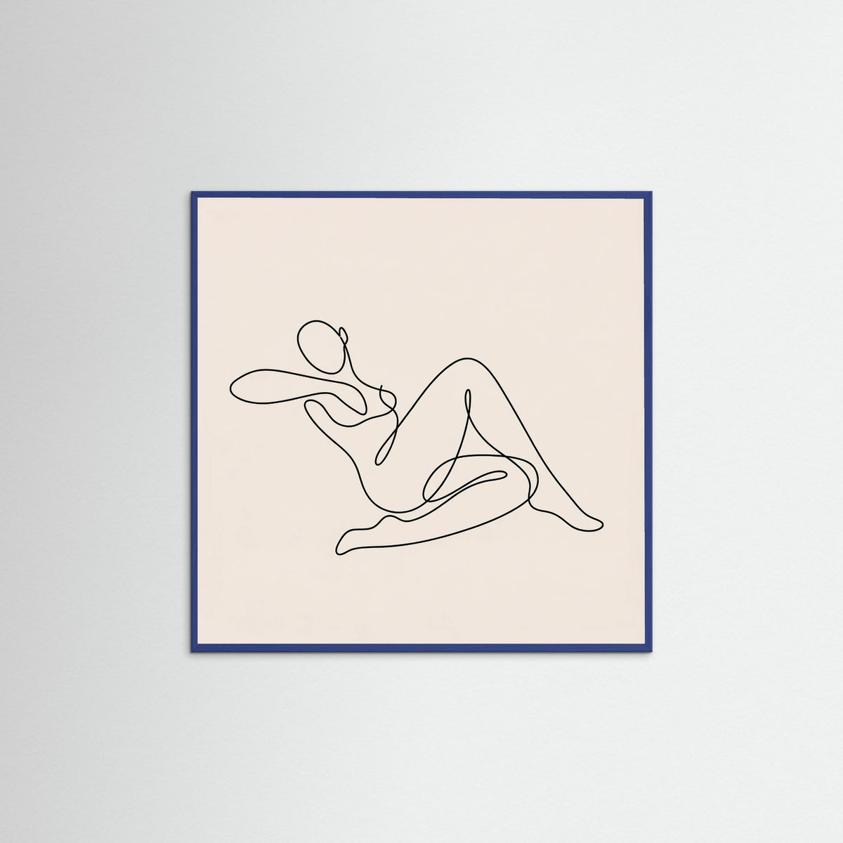 Blue Wood Square Fluid Lines