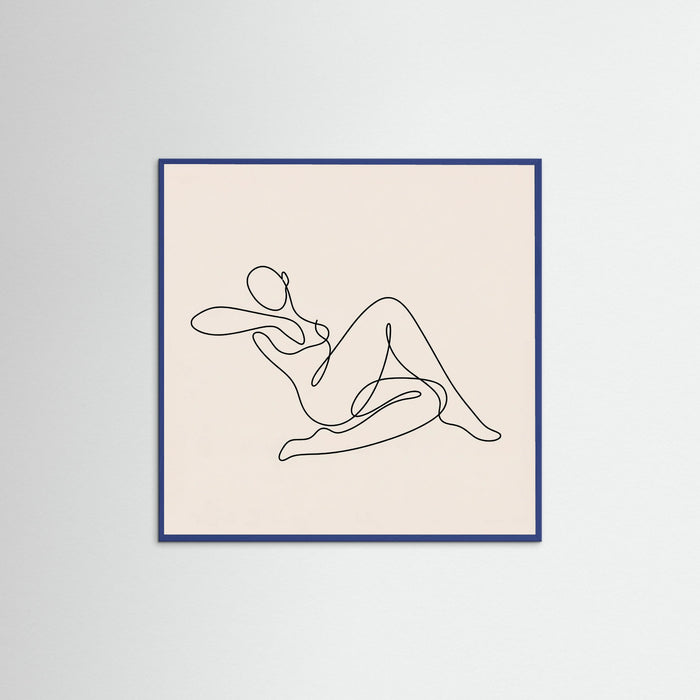 Blue Wood Square Fluid Lines