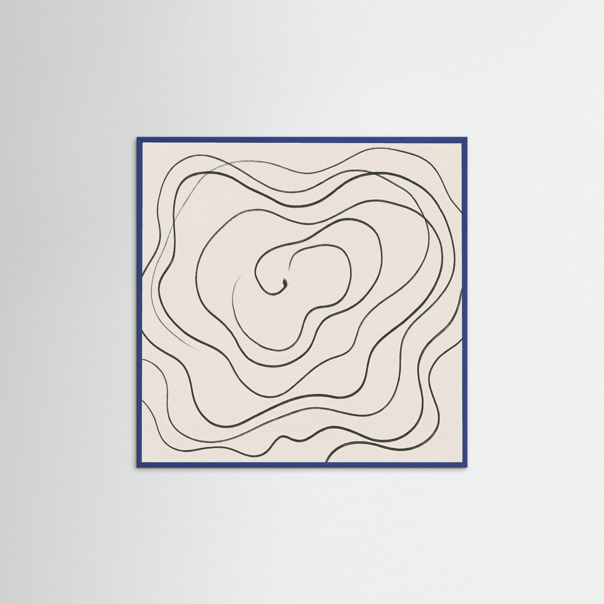 Blue Wood Square Fluid Traces