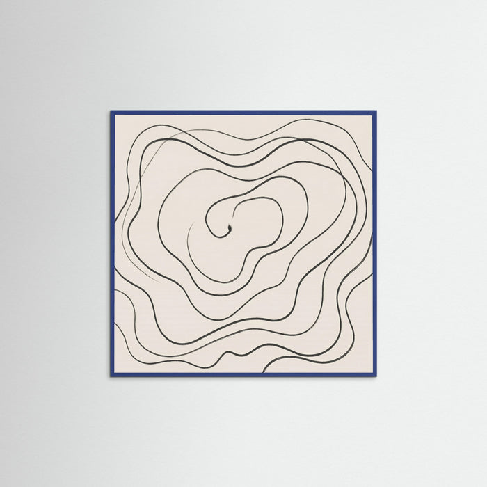 Blue Wood Square Fluid Traces