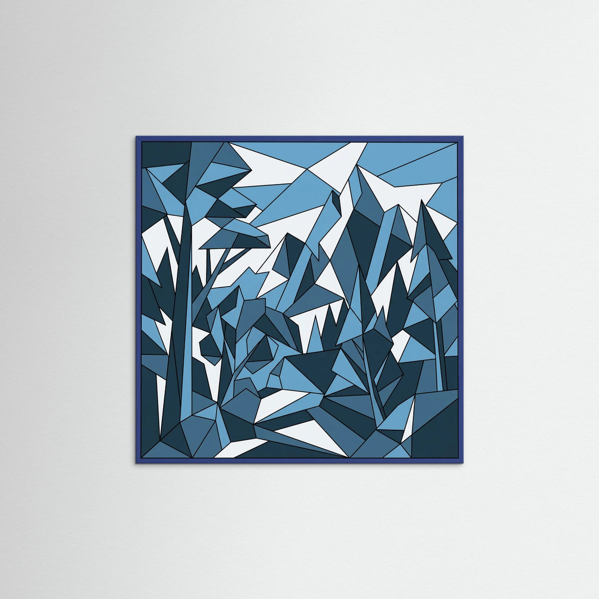 Blue Wood Square Fragmented Harmony