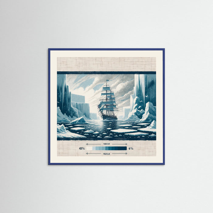 Blue Wood Square Frosted Voyage