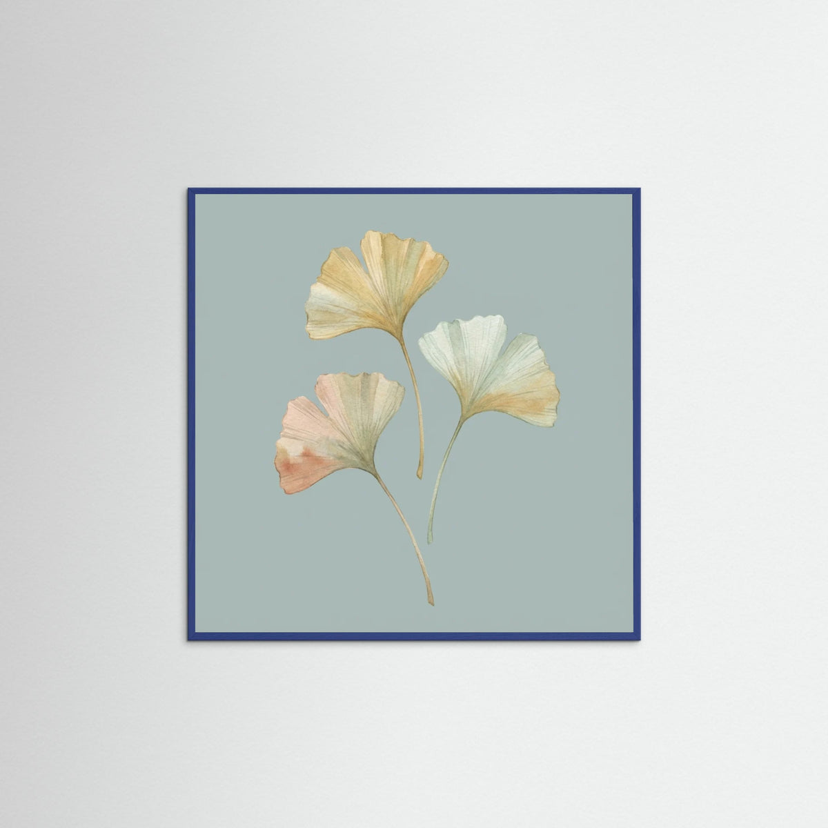 Blue Wood Square Gentle Petals