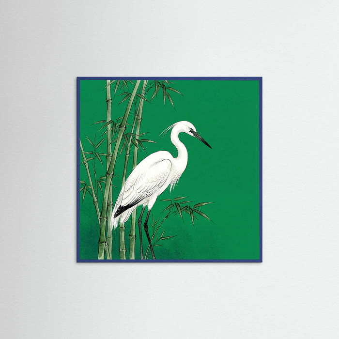 Blue Wood Square Golden Cranes