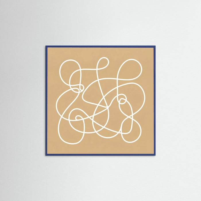 Blue Wood Square Golden Glyphs