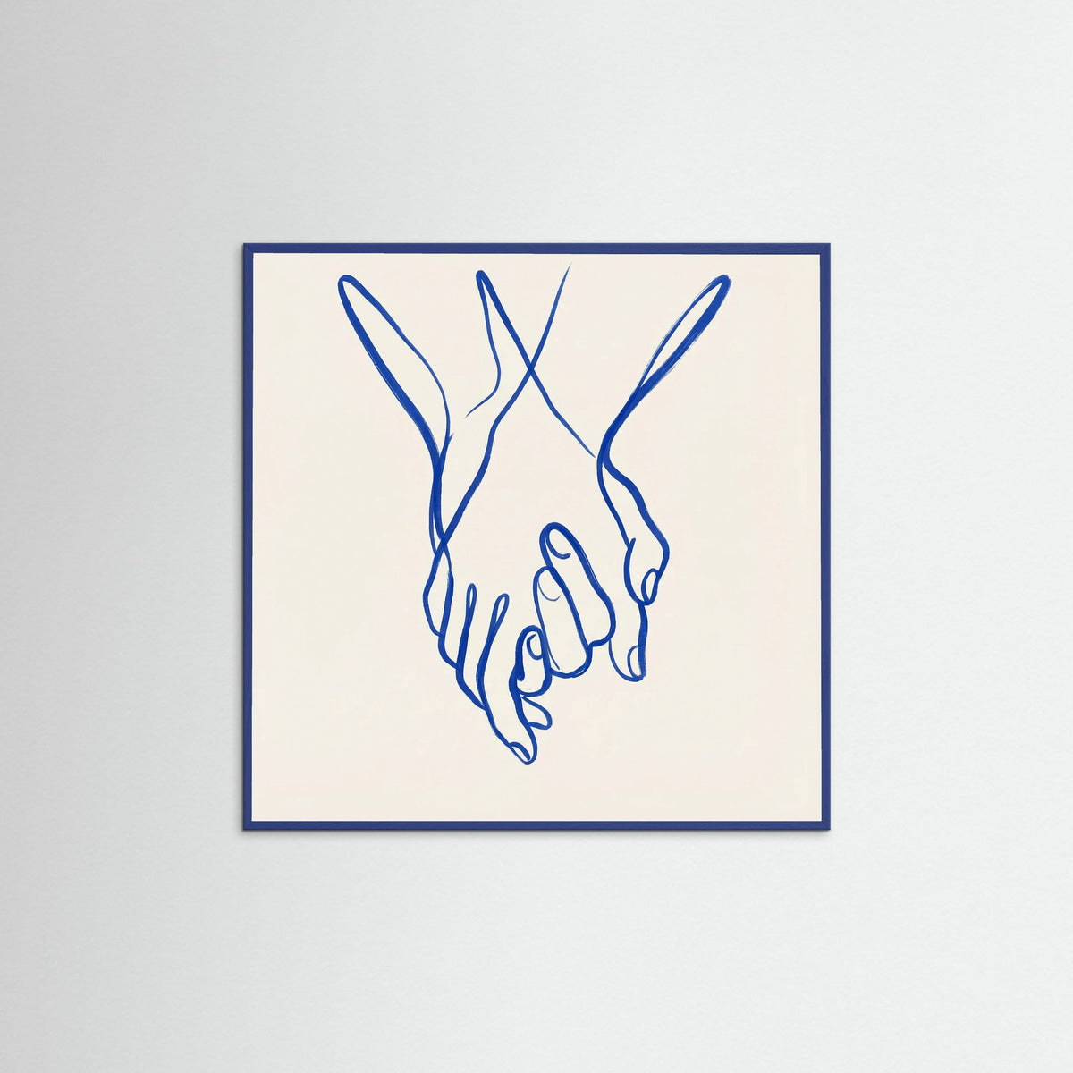 Blue Wood Square Intertwined Gaze Blue