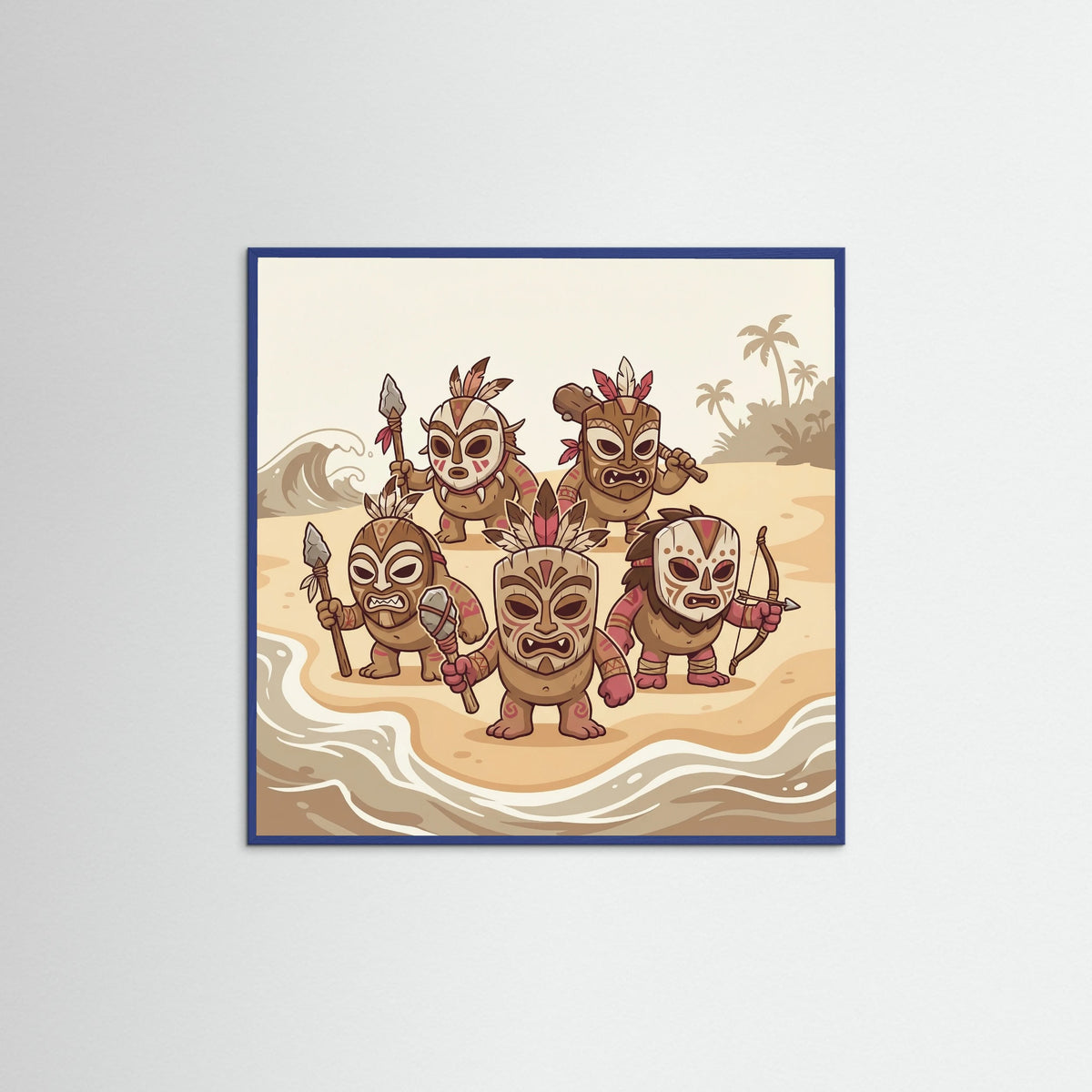Blue Wood Square Kotu Island Warrior