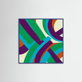 Blue Wood Square Layered Color Forms