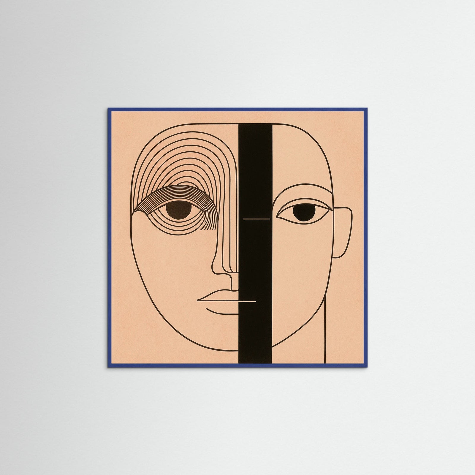 Blue Wood Square Monochrome Mystic