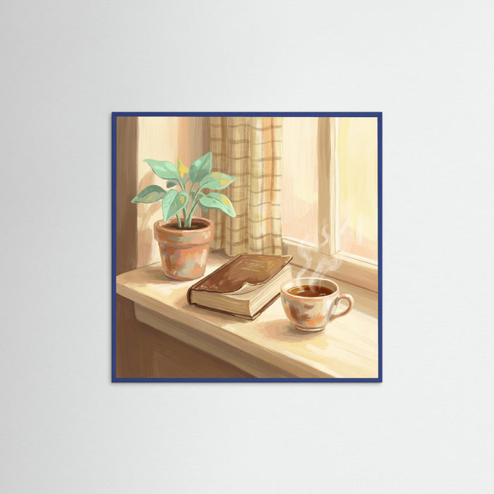 Blue Wood Square Morning Cafe Scene
