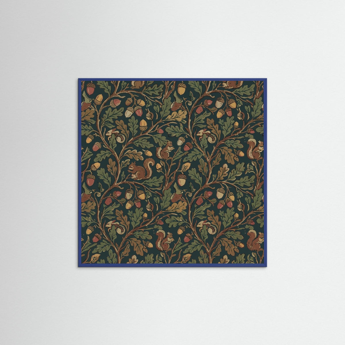 Blue Wood Square Morrisian Bloom