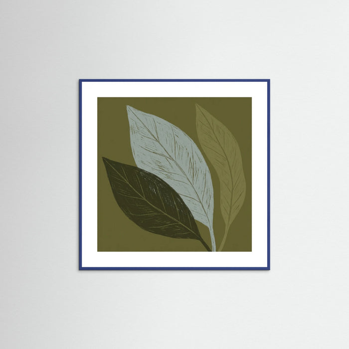 Blue Wood Square Muted Bloom