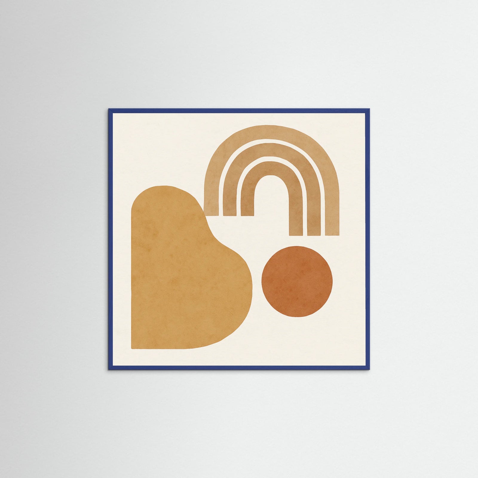 Blue Wood Square Natural Waves