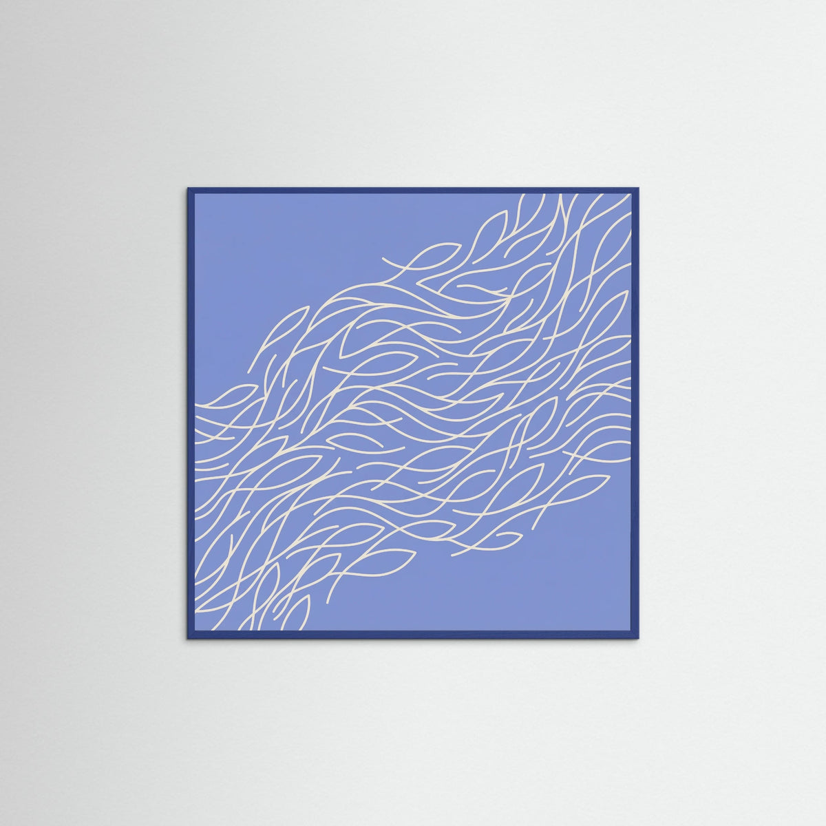 Blue Wood Square Ocean Fan