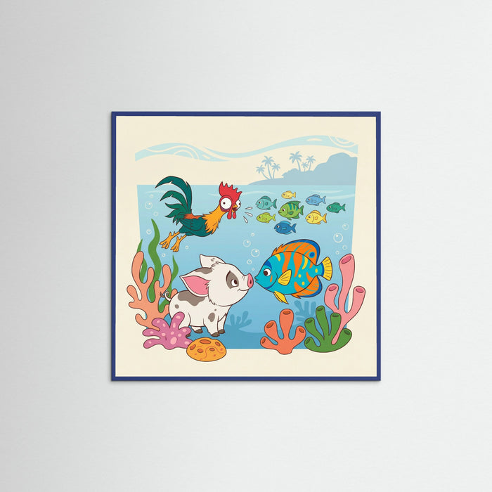 Blue Wood Square Oceanic Hero Ensemble