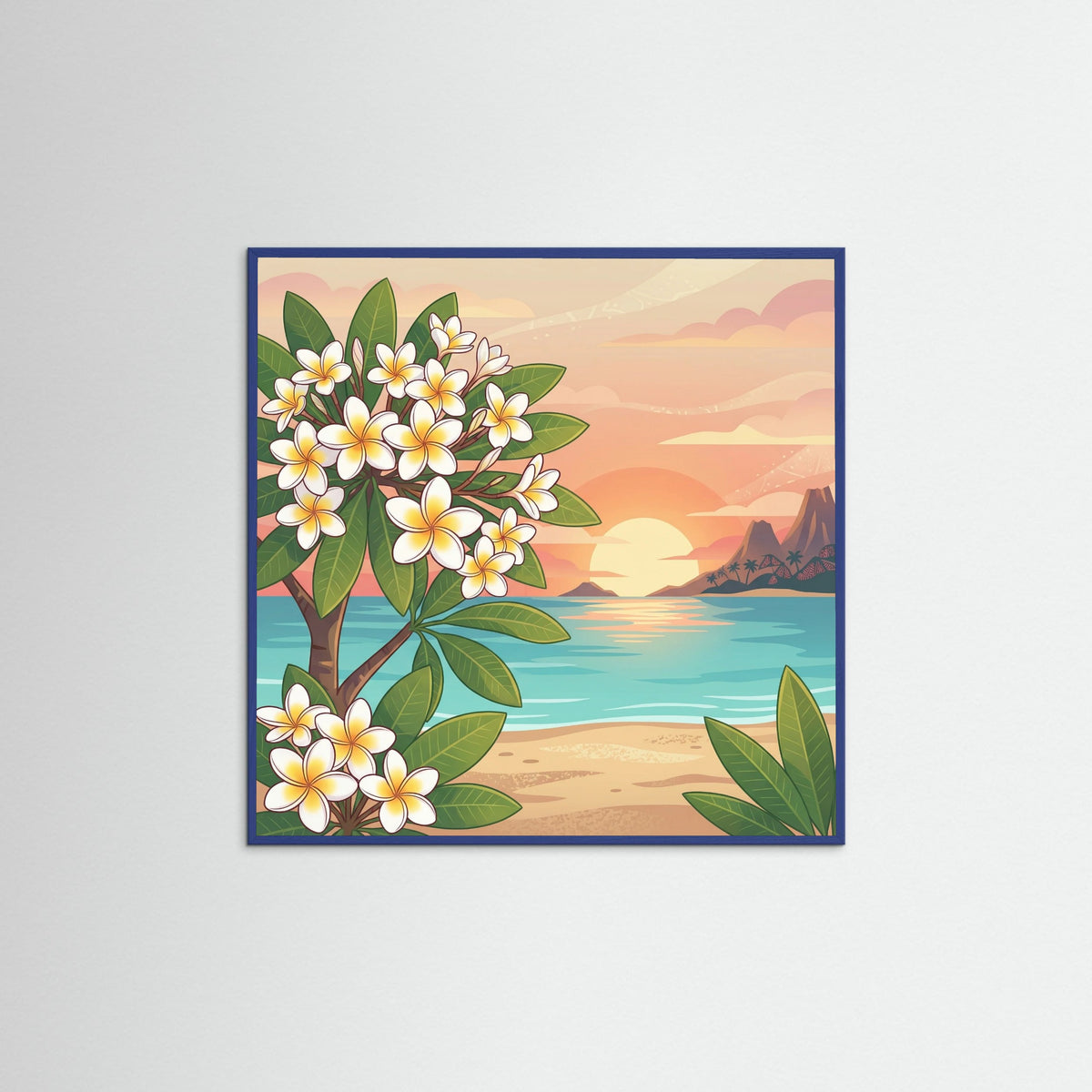 Blue Wood Square Oceans Call