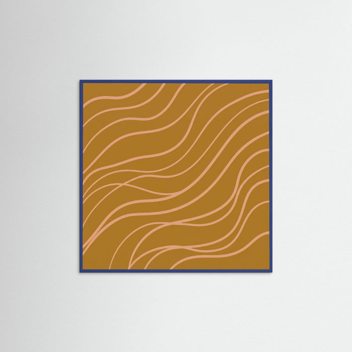 Blue Wood Square Ochre Line Flow